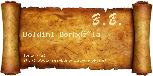 Boldini Borbála névjegykártya